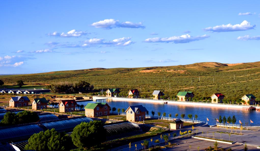 图为套马沟村的水岸木屋。新华社发