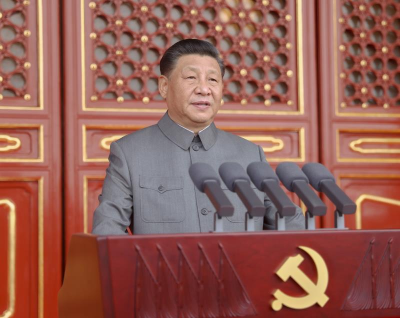 △2021年7月1日,庆祝中国共产党成立100周年大会在北京天安门广场隆重举行,习近平总书记发表重要讲话。