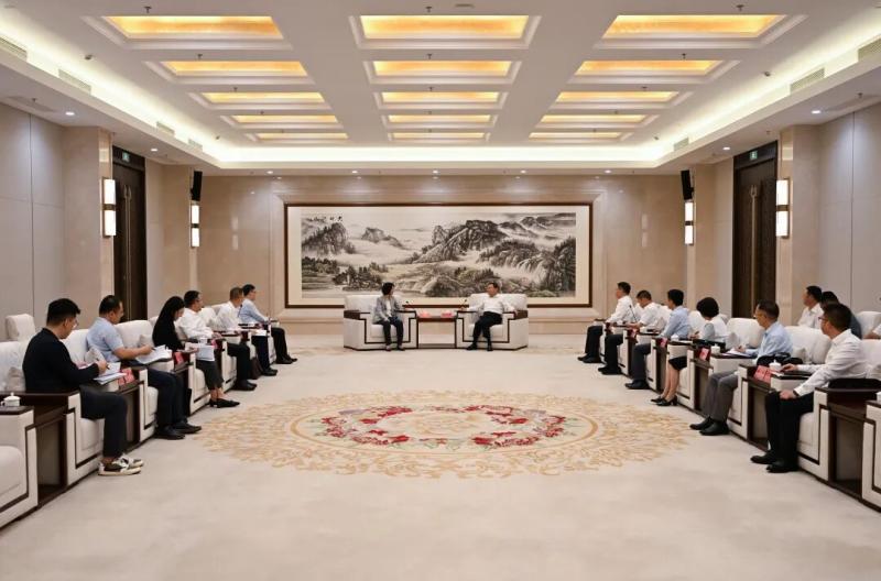 7月7日,自治区党委书记、人大常委会主任王伟中,自治区党委副书记、自治区人民政府主席包钢在呼和浩特会见深圳证券交易所党委书记、理事长沙雁。草原云·内蒙古新闻网记者 马建兵 摄