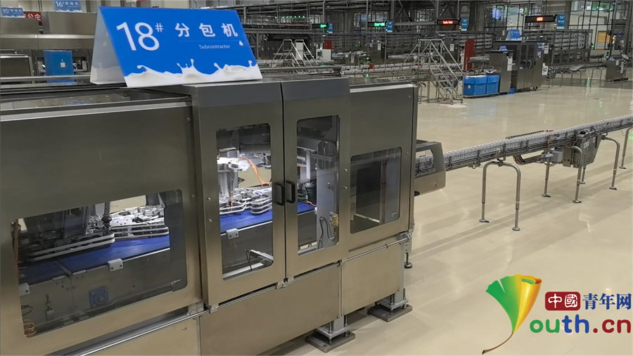 液态奶全球智造标杆基地生产线。张哲宁 摄