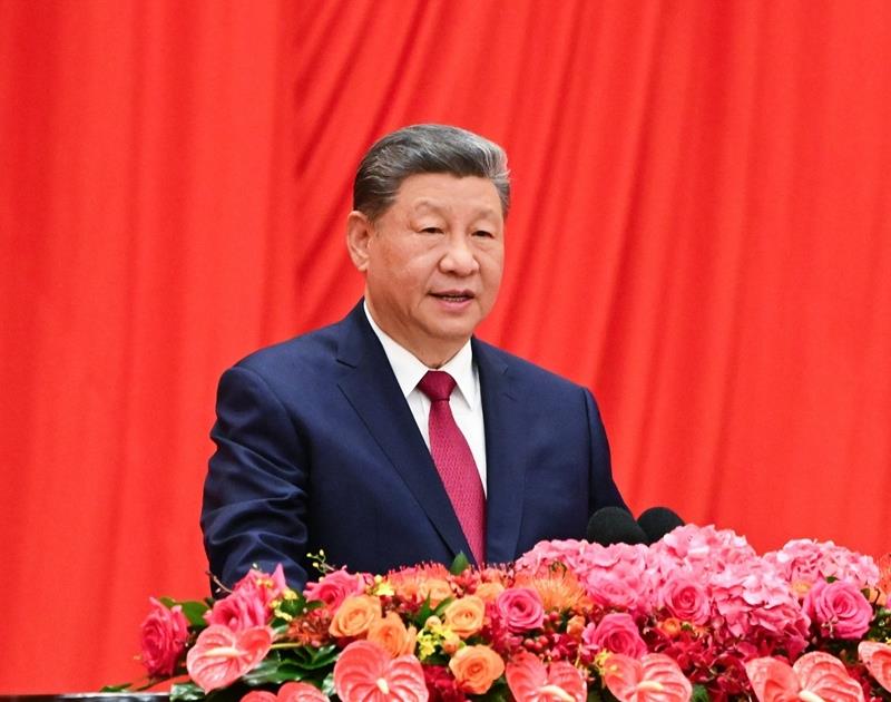 △2026年9月30日,庆祝中华人民共和国成立77周年招待会在北京人民大会堂举行。中共中央总书记、国家主席、中央军委主席习近平出席招待会并发表重要讲话。
